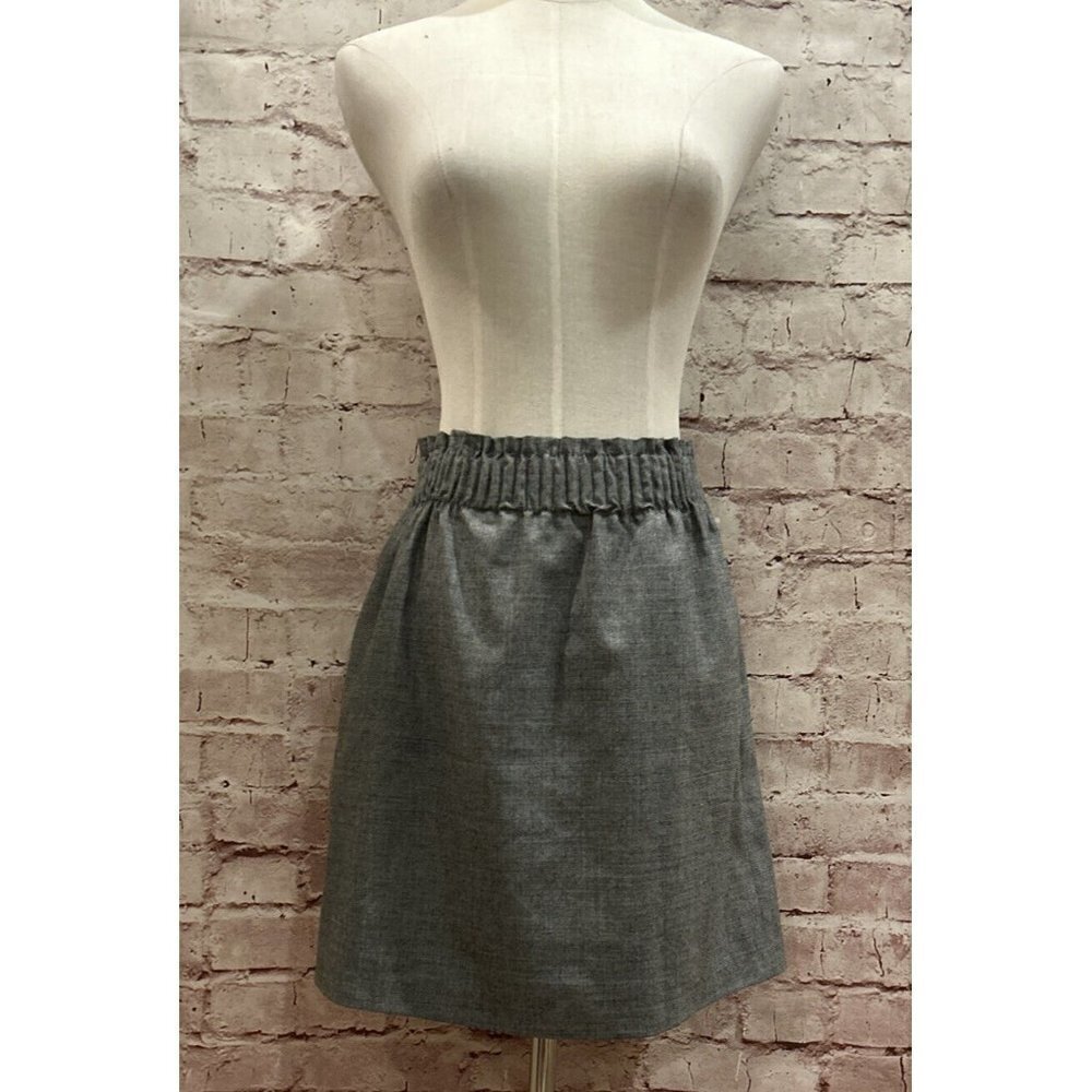 J.Crew Womens Size 0 Gray Wool Blend Paperbag Sidewalk A- Line Mini Skirt NEW